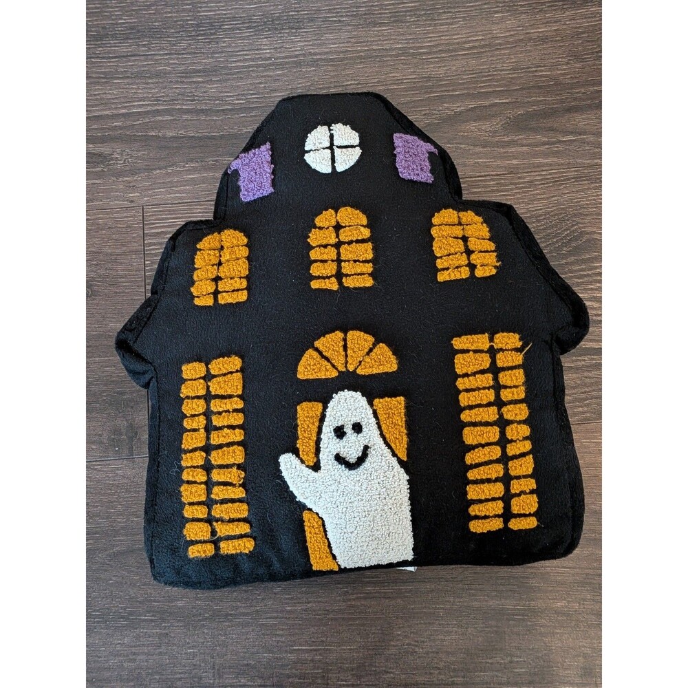 Target Bullseye Playground Halloween 2025 Black Haunted House Pillow With Ghost